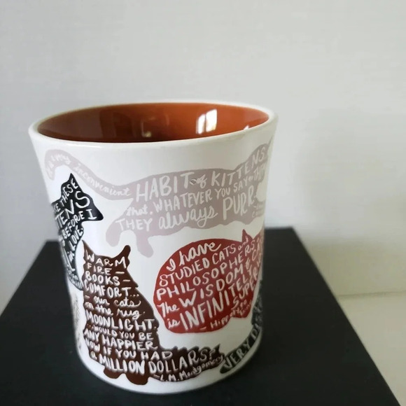 The Literary Cat Mug 2019,Kitten Quotes Orange/White Cup. - Picture 4 of 7